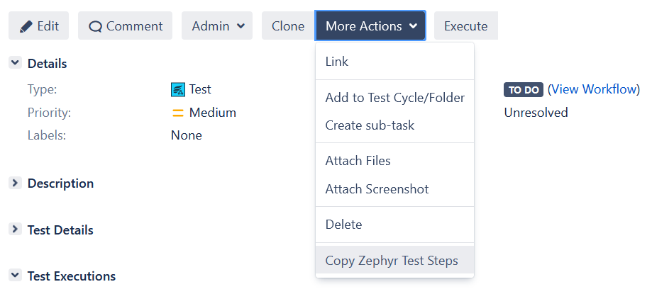 Copy all test steps button