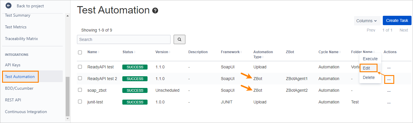 Updating ZBot test automation jobs