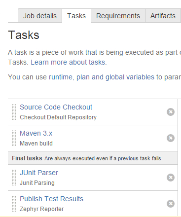 Tasks list