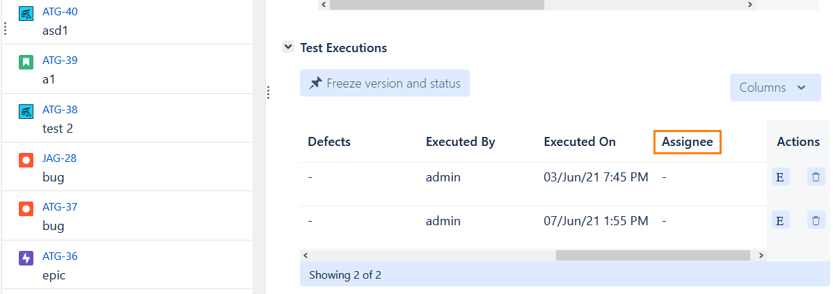 Assignee Column