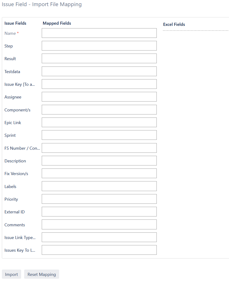 Importer tool mapping