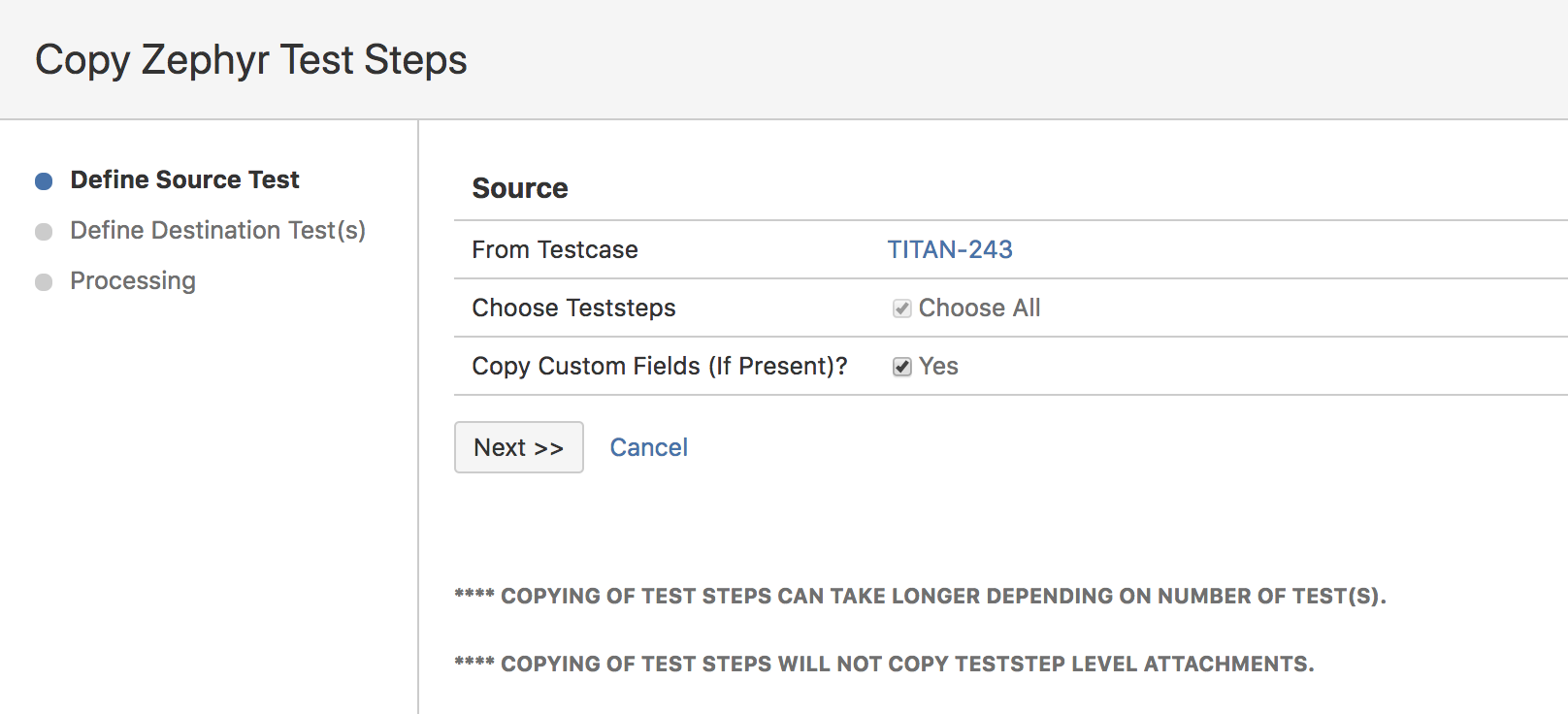 Define source test