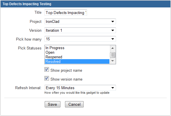 Editing top defects impacting testing